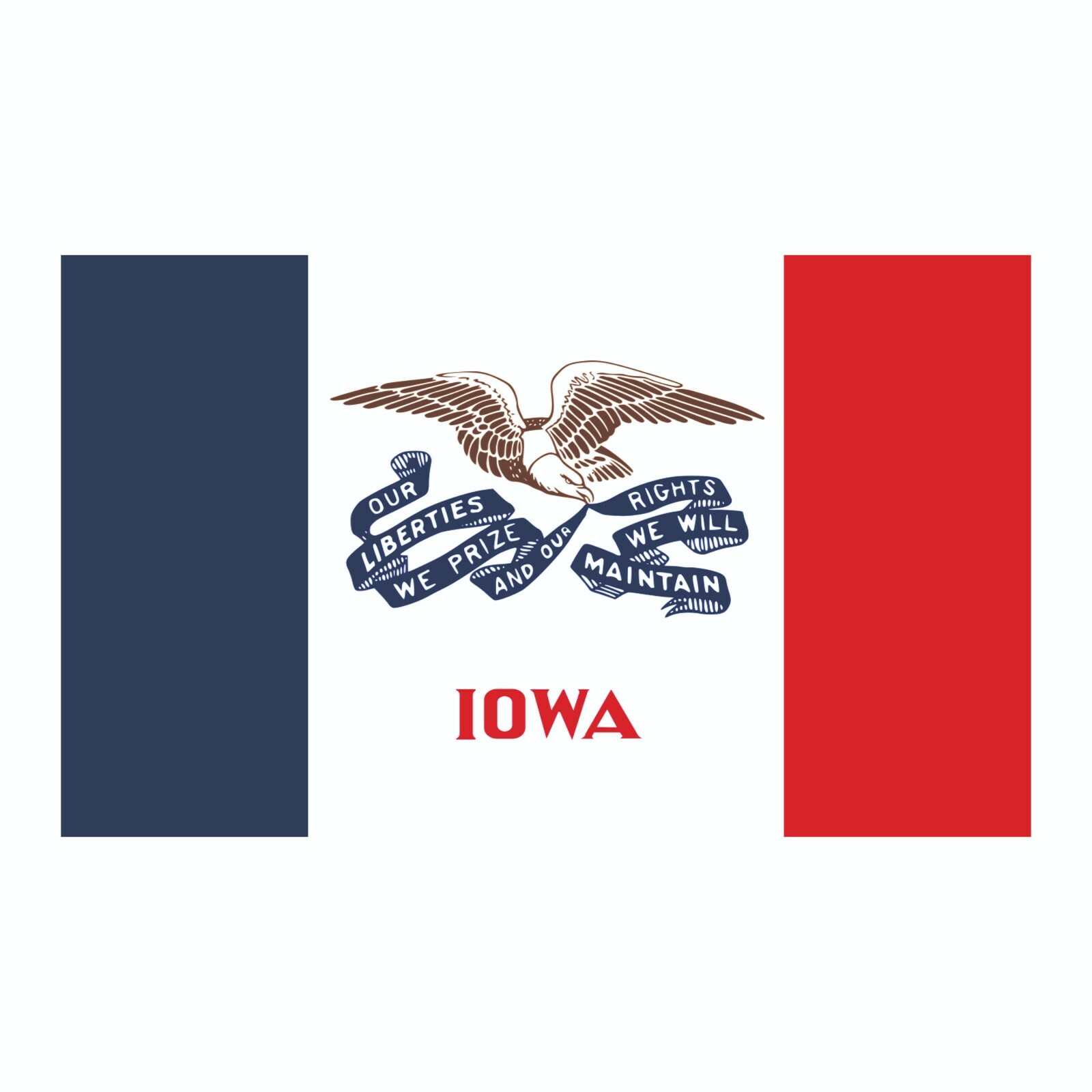 Iowa State Flag Sticker, Decal, Bumper Sticker Vacation Sticker 3″ x 5″