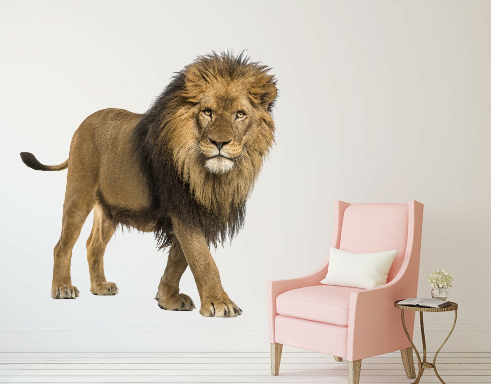 3D Powerful Lion A144 Animal Wallpaper Mural Poster Wall Stickers Decal Zoe