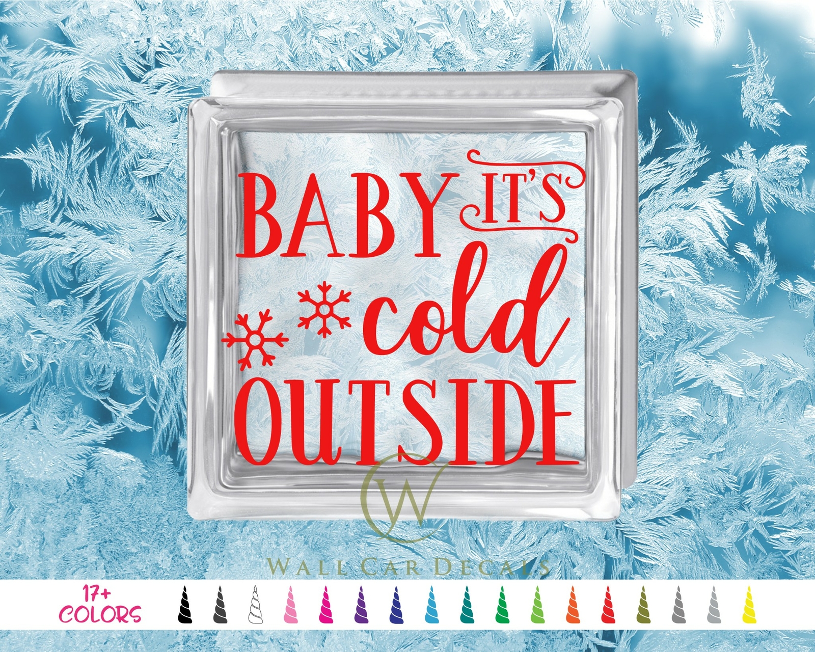 Baby It’s Cold Outside Glass Wood Block Decal Craft DIY Sticker Holiday Shadow 1