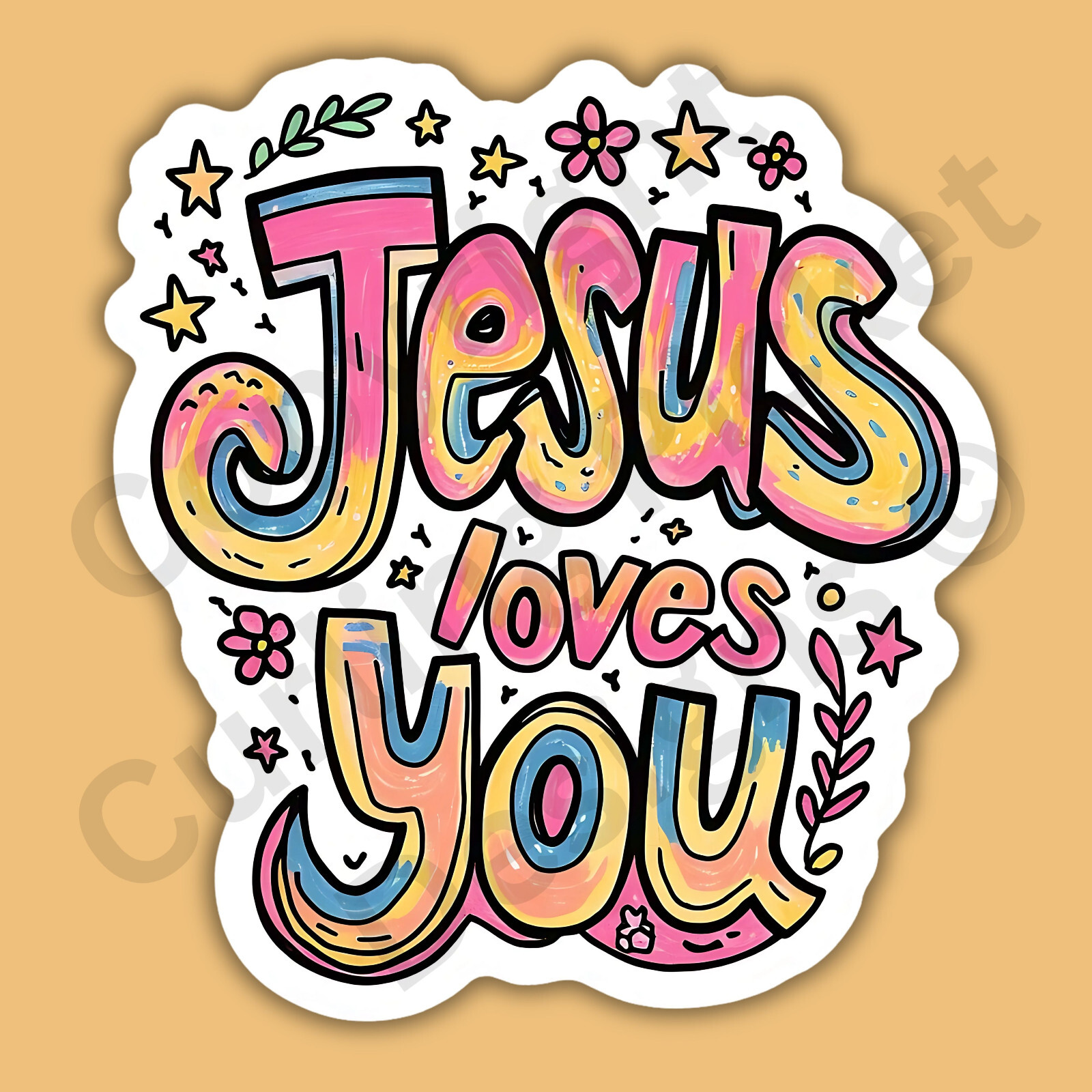Jesus Loves You Christian Uplifting Motivational 3″ Vinyl Sticker