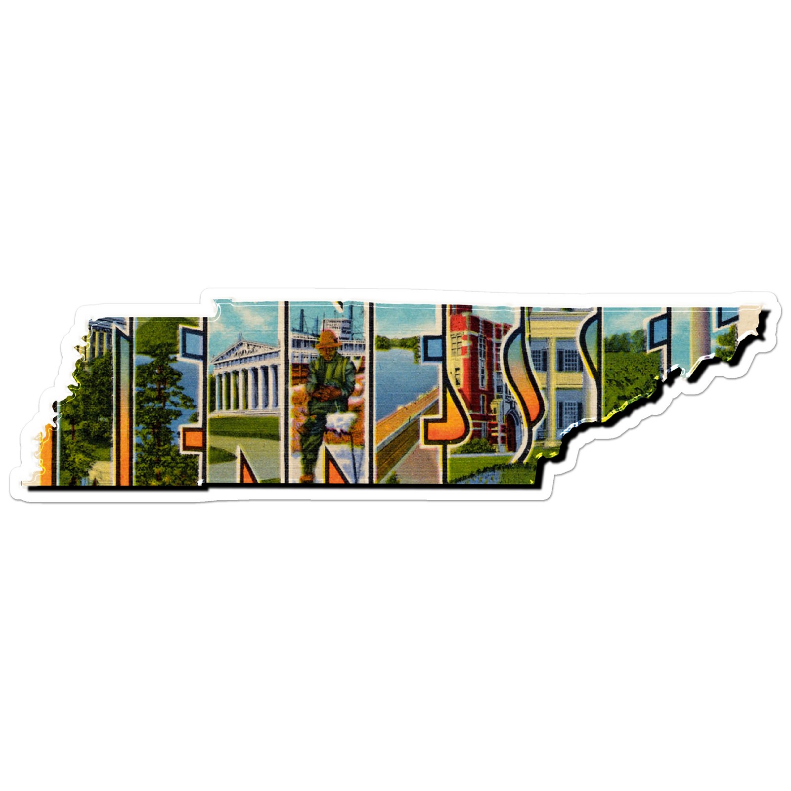 Vintage Tennessee State – Vinyl Decal Sticker – Car Window Laptop – ebn8843