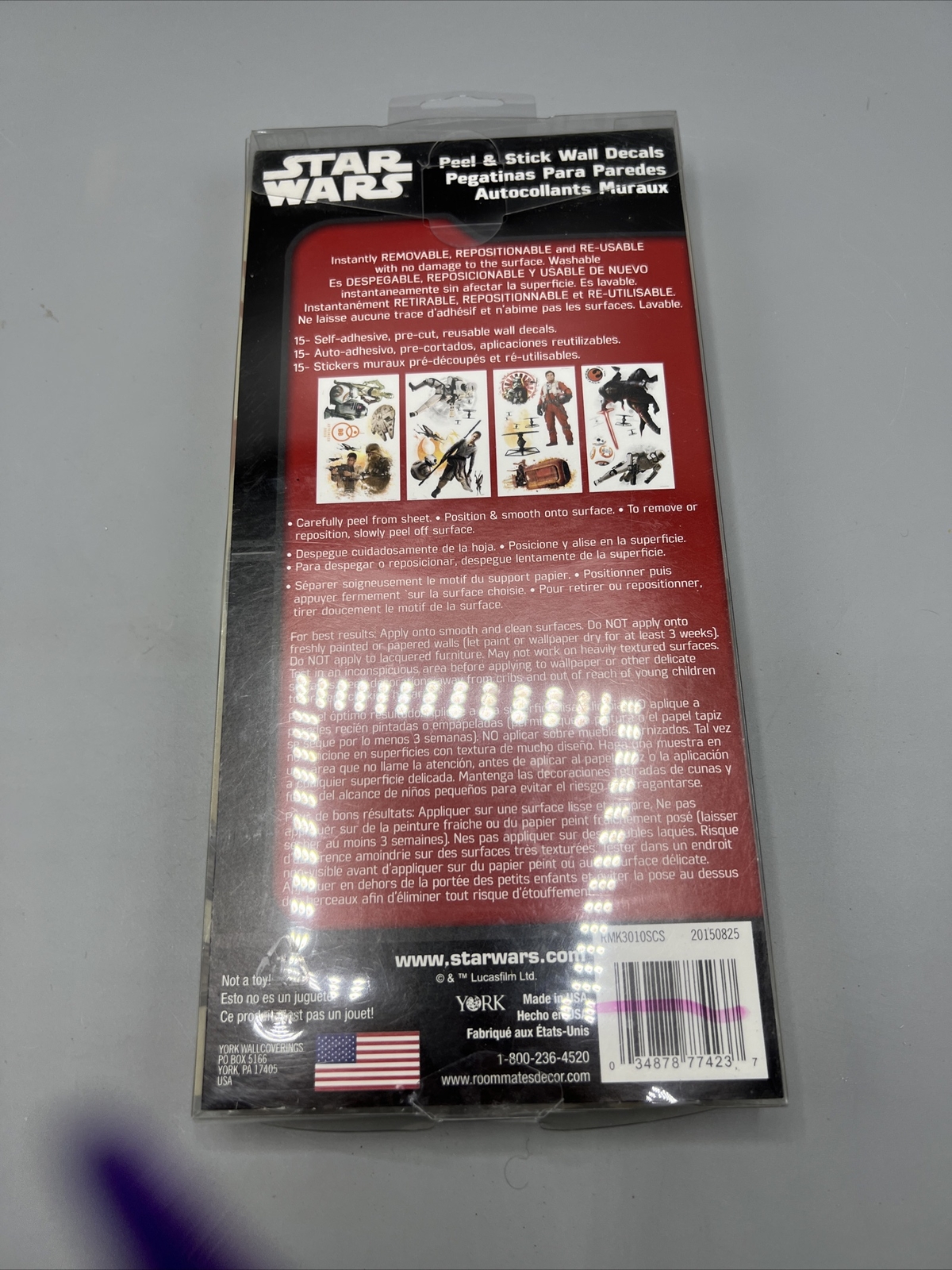 Star Wars THE FORCE AWAKENS 15 Wall Decals Rey Kylo Ren Stickers Peel & Stick