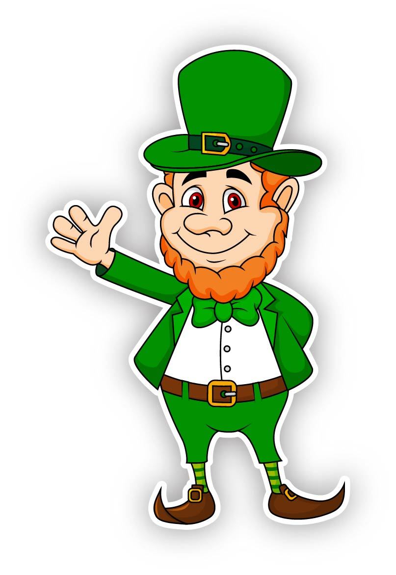 Leprechaun Irish Vinyl Sticker Decal Laptop Car Cornhole Wall St Patrick’s day