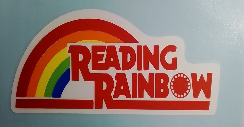Laptop Sticker READING RAINBOW 6×3, Decal 1980s TV Show Retro Logo Bookworm Gift