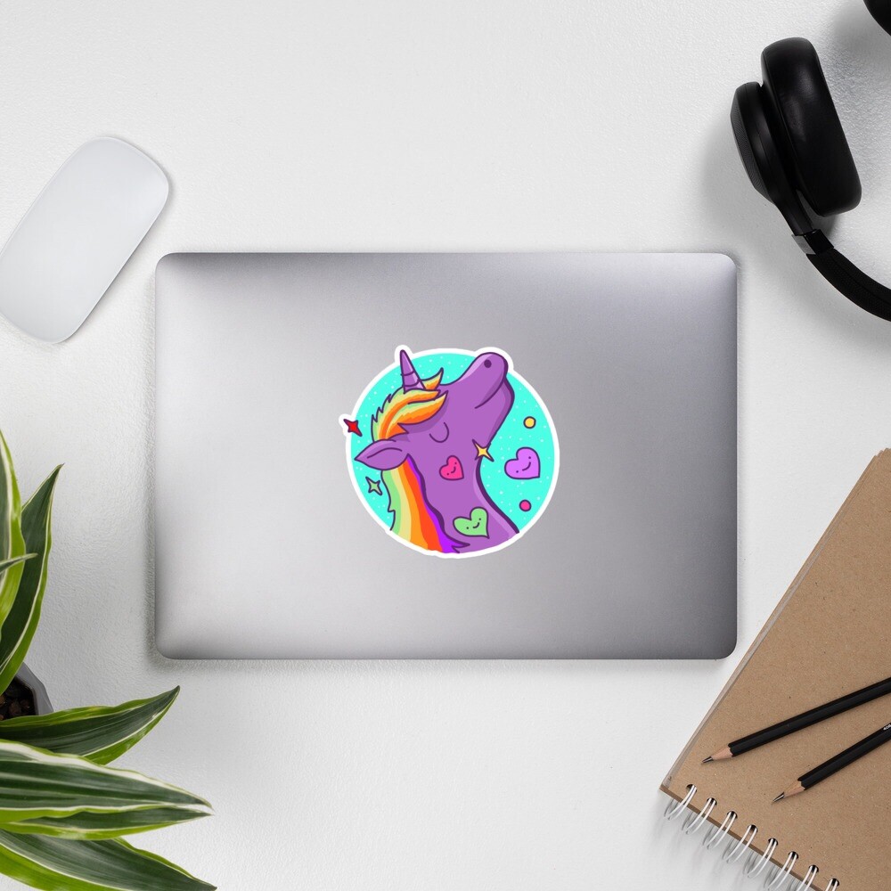 Unique Cosmic magic unicorn pink galaxy stars Bubble-free stickers copy copy