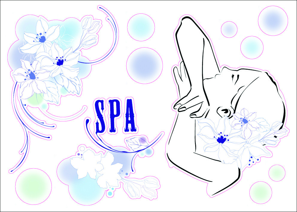 Pre-Cut Reusable Spa Room Artwork Decor Wall Sticker Decal 15″W X 23″H