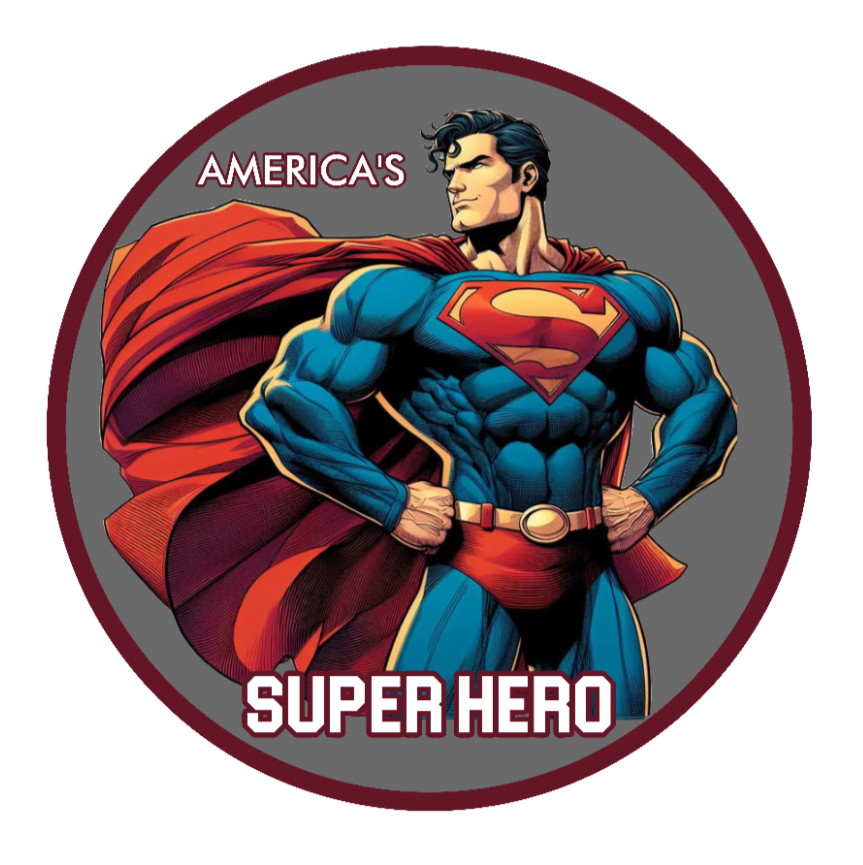 Superman (America’s Hero) 4″ Vinyl Decal Car Cooler Laptop Truck Smoker Trailer