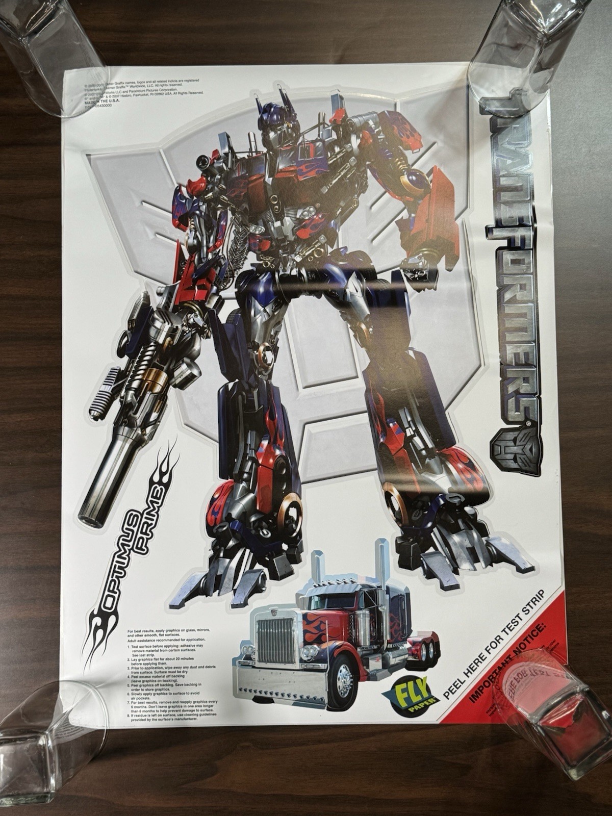 Transformer Optimus Prime Wall Decal 24” x 18” Wall Graffix Sticker * See Desc…
