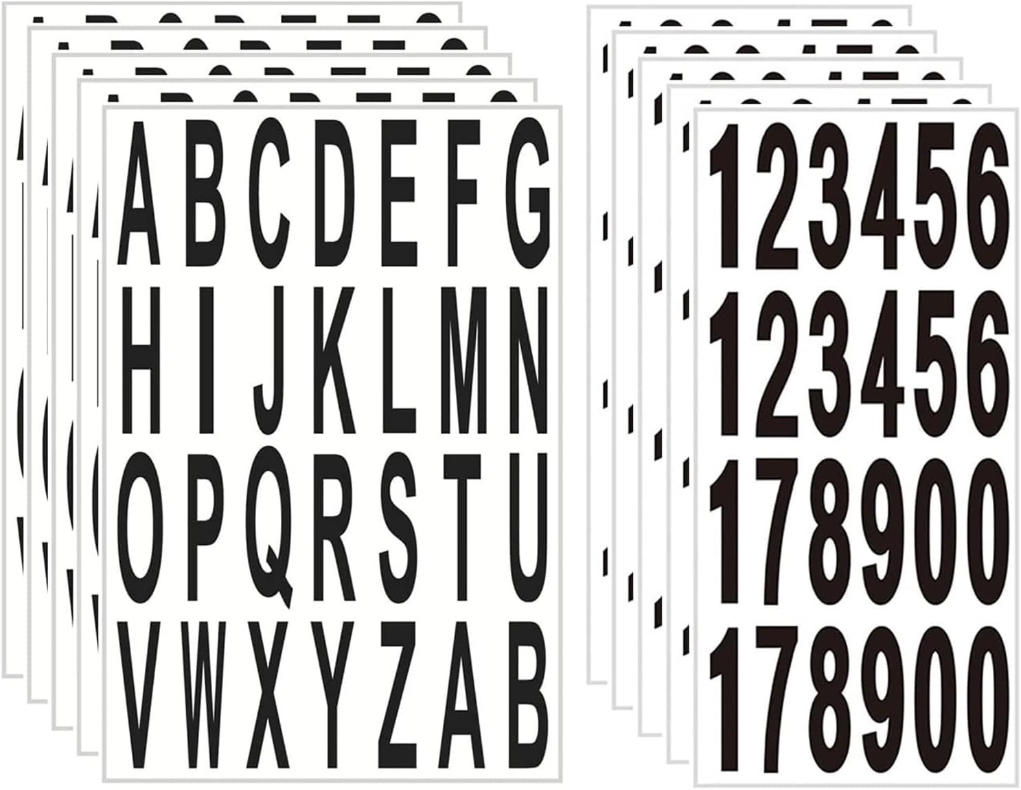 10 Sheet 3 Inch Mailbox Numbers and Letters Cut Classic Style Self-Adhesive Viny
