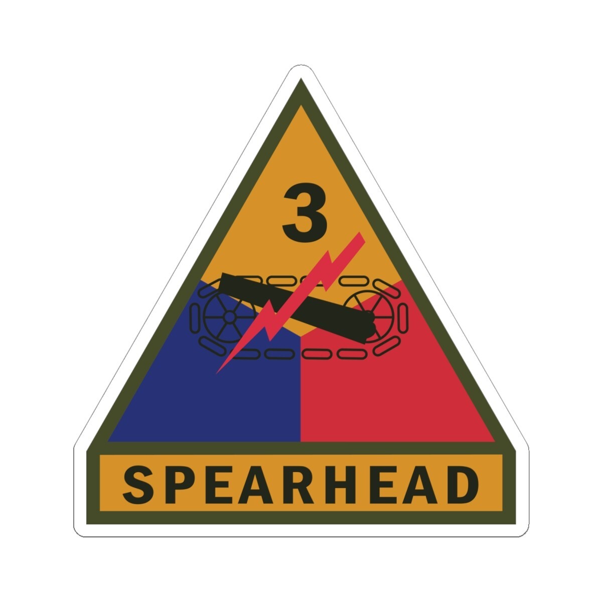 Kiss-Cut Stickers – SSI – 3rd Armored Division w Name Tape