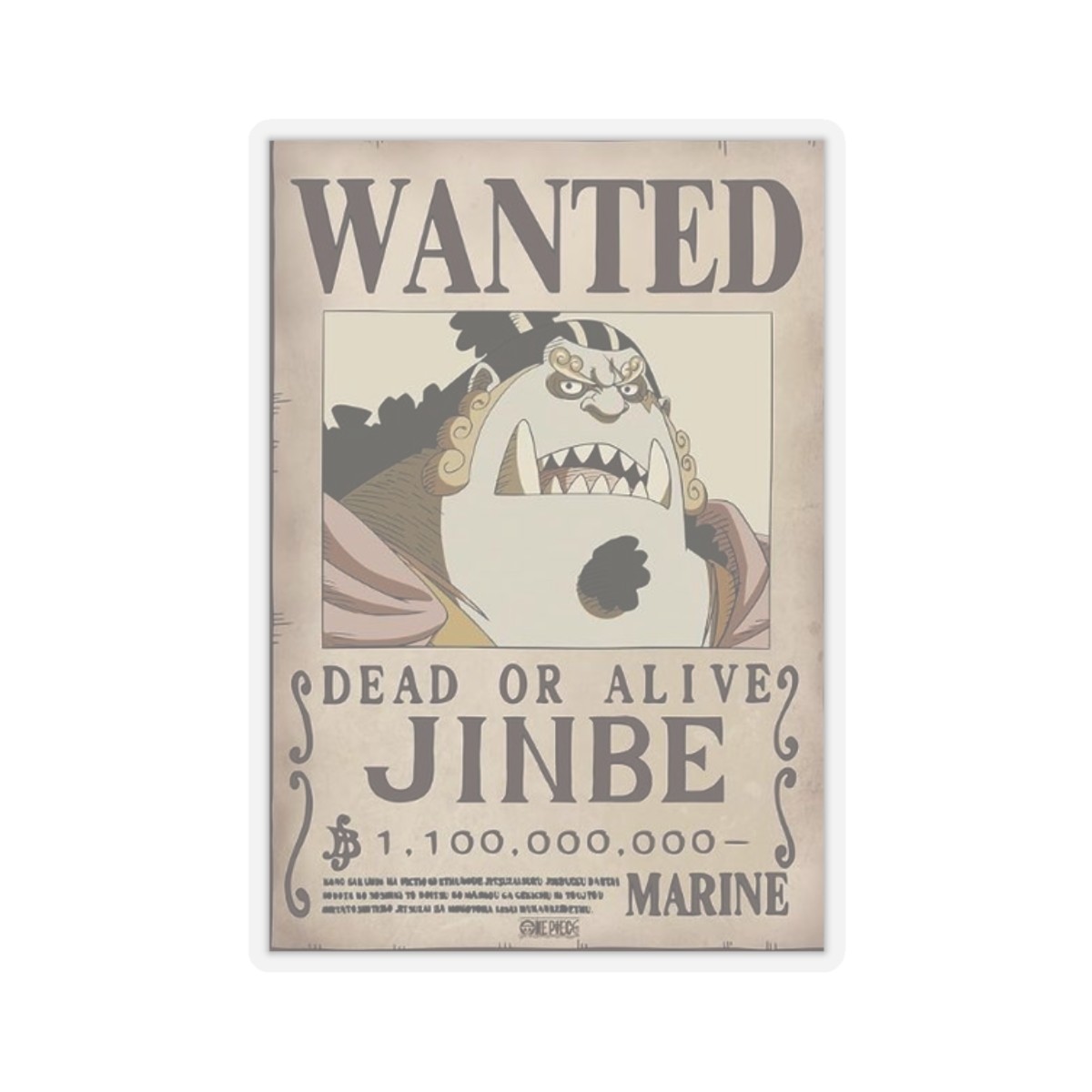 Autocollant Jinbe – Avis de Recherche 🌊Jinbe Sticker – Wanted Poster 🌊