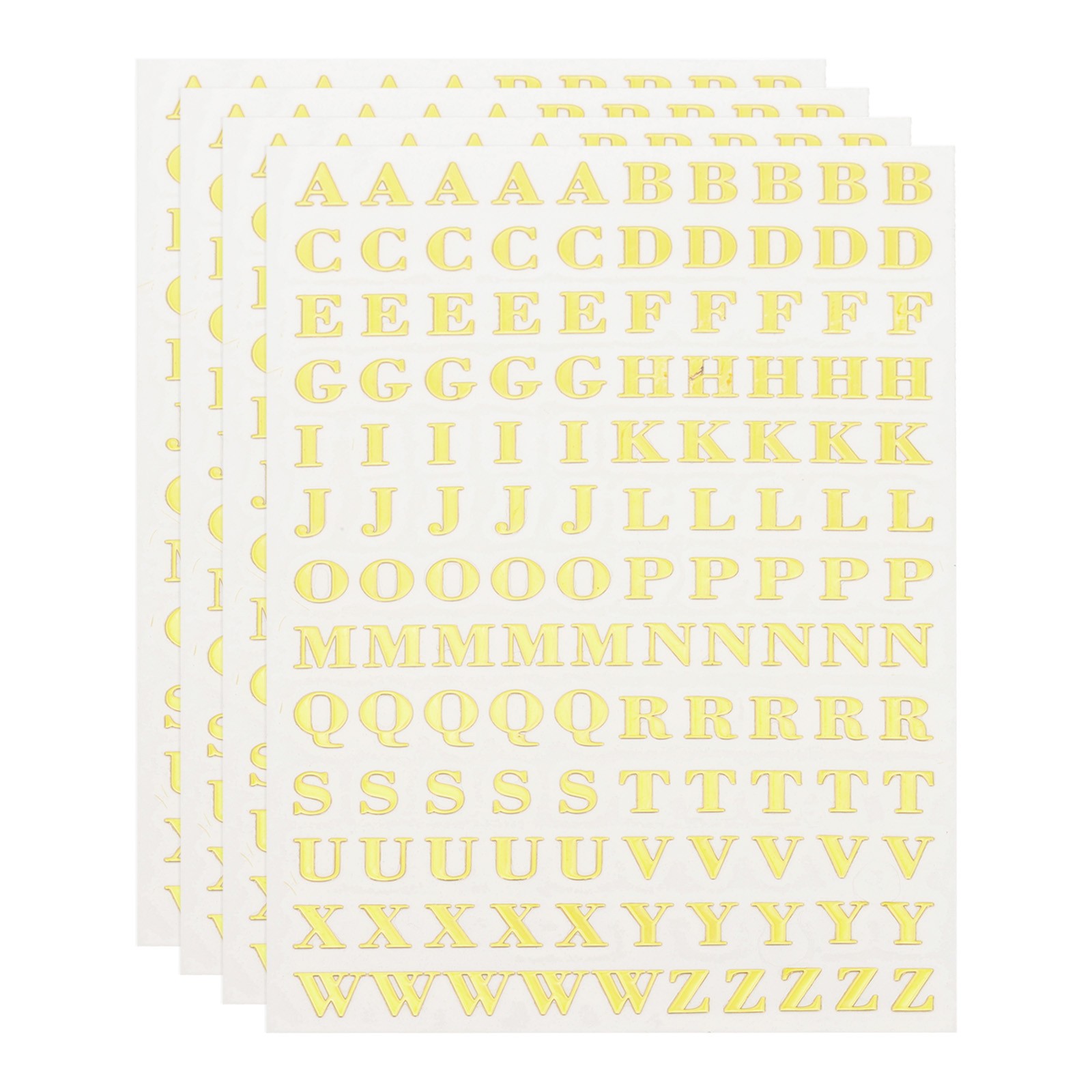 Glitter Letters Sticker 1040 Pcs 4 Sheets 0.18 Inch Self Adhesive Stickers Gold