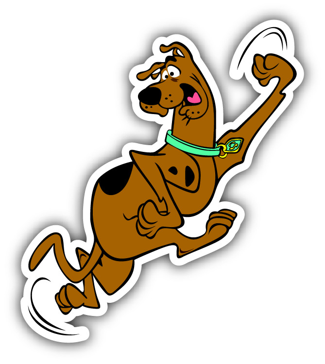 Scooby Doo Walking Cartoon Car Bumper Sticker Decal 3” x 5”
