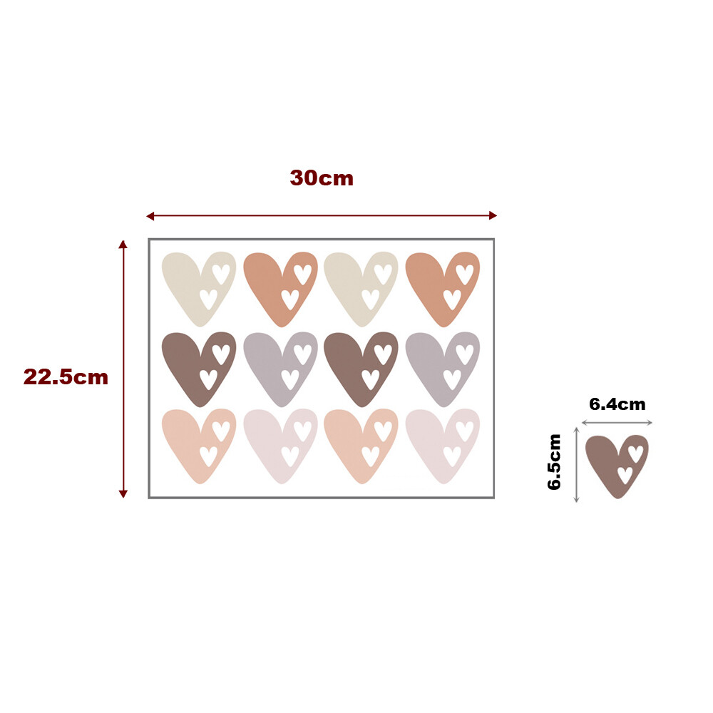 36pcs Hearts Creative Door Wall Decal Sticker For Children Baby Girls Boys Room