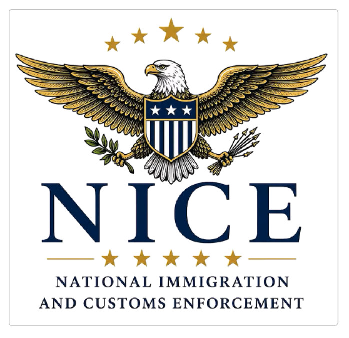 ICE – NICE – NATIONAL IMMIGRATION & CUSTOMS ENFORCEMENT -TRUMP – Sticker – Decal