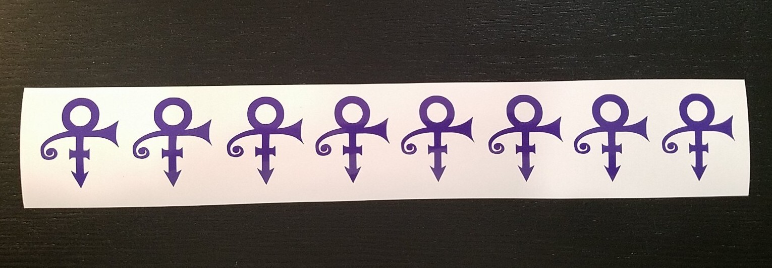 (8) 1.5 ” H Purple Vinyl Decals Windows car truck Bumper Laptop cups Phones