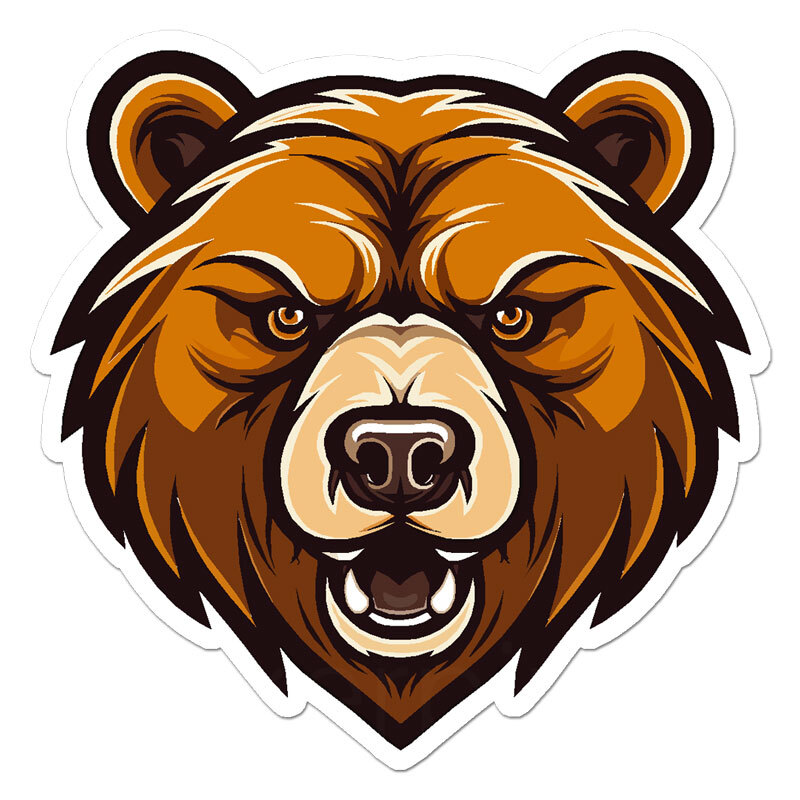 Grizzly Bear Head, Vinyl Decal Sticker, Indoor Outdoor, 3 Sizes, #11295