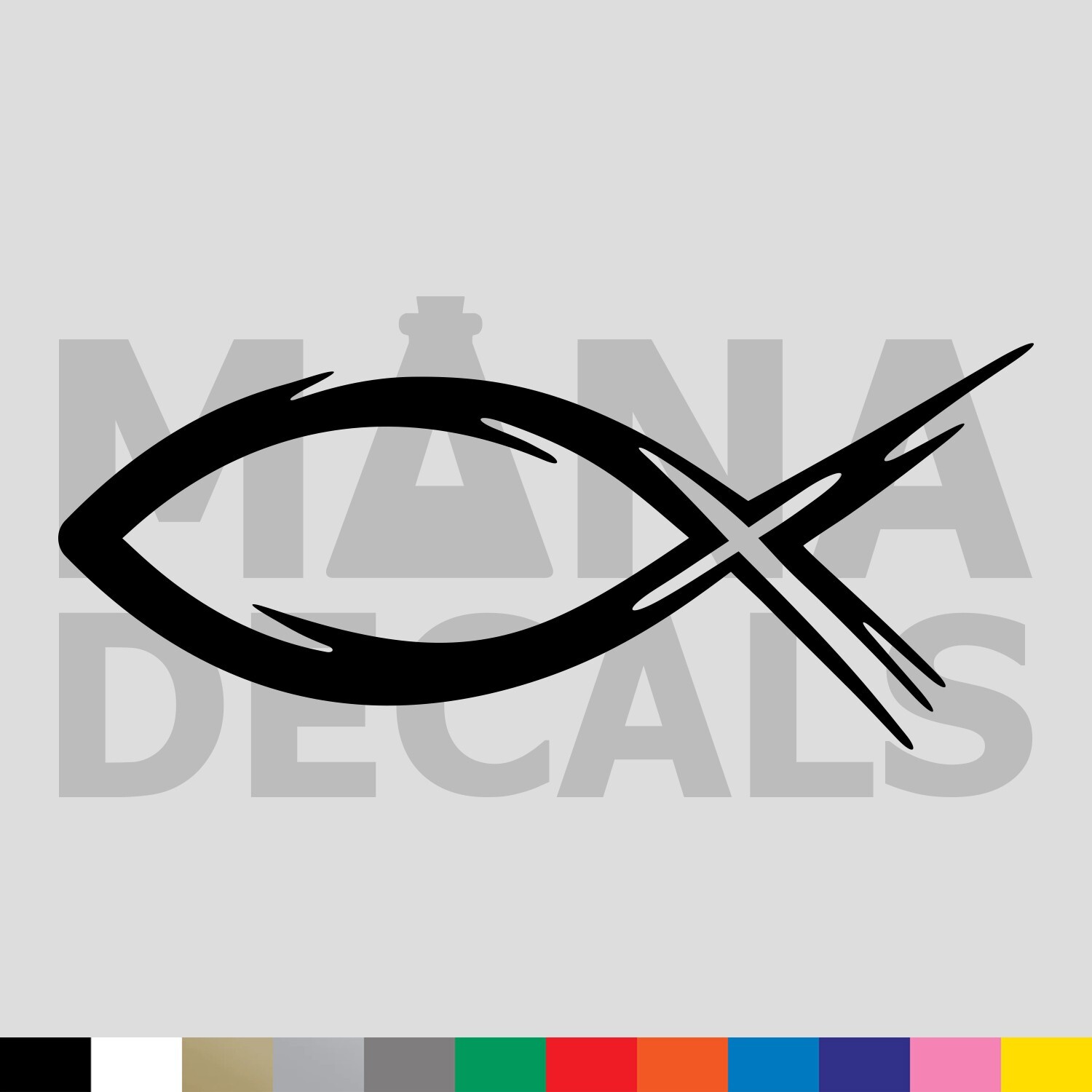 Ichthys Jesus Fish Tribal Vinyl Die Cut Decal Sticker – Christ Christian Cross
