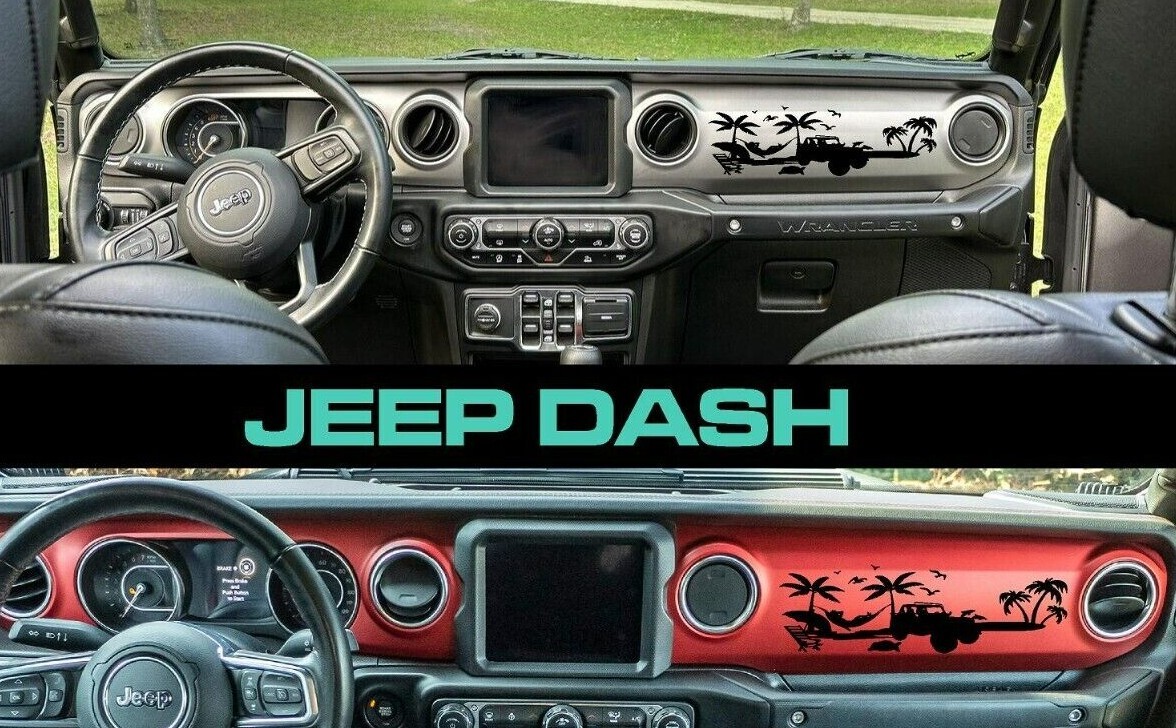 Jeep Dash decal sticker fits 2018-2023 Wrangler or 2020-2023 Jeep Gladiator