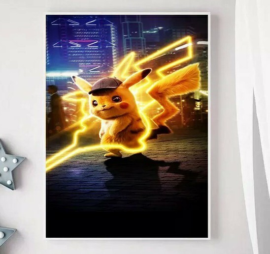 Pokemon Poster Without Frame Pikachu Detective Canvas 20×30cm Wall Decoration