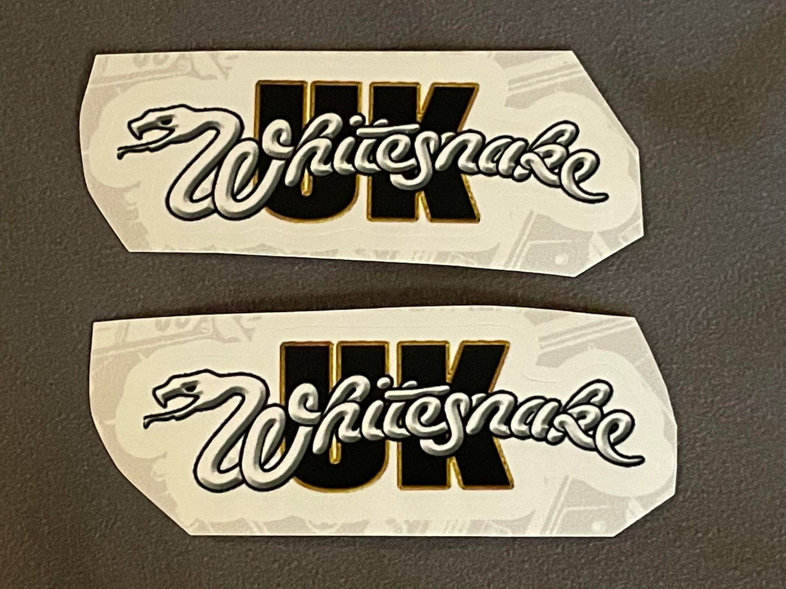 Lot of (2) WHITESNAKE 1″ x 2 3/4″ Band Logo STICKERS Fast! FREE SHIP! COVERDALE