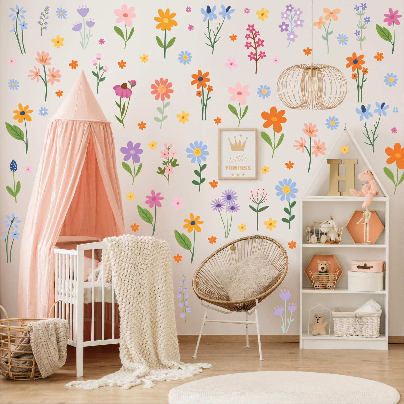 Flower Wall Decals – 8 Sheets 102 Pcs Spring Themed Wildflower Wall Stickers …