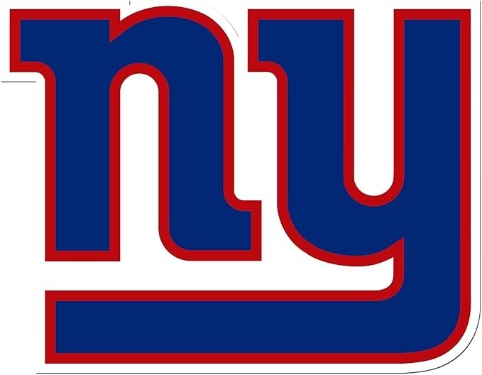 New York Giants ‘NY’ LARGE 8 x 6″ Vinyl Waterproof Sticker, Die-Cut Auto Decal