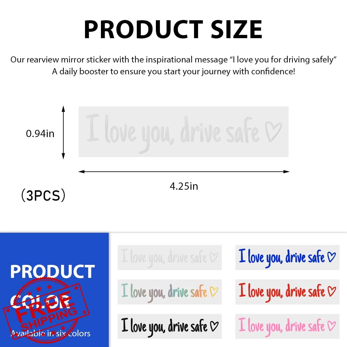 Wevdn Drive Safe I Love You Sticker White