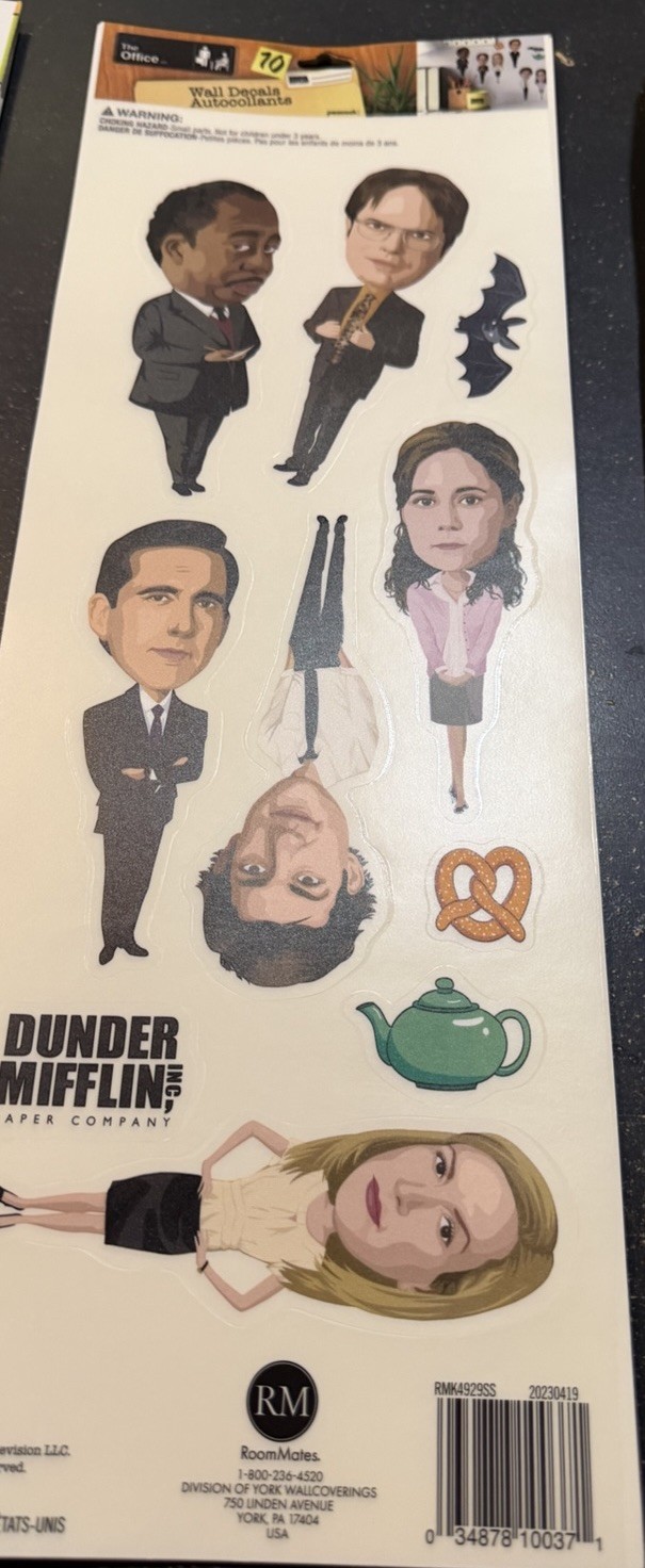 2 pk THE OFFICE 10 Wall Decals Fat Head