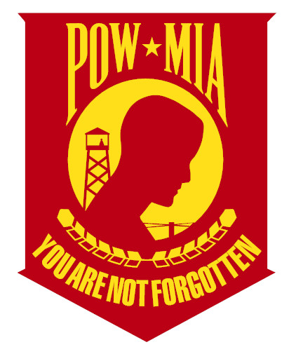 POW/MIA PRISONER OF WAR Vinyl Window Decal Sticker Red/Yellow color 5″ x 6.3″