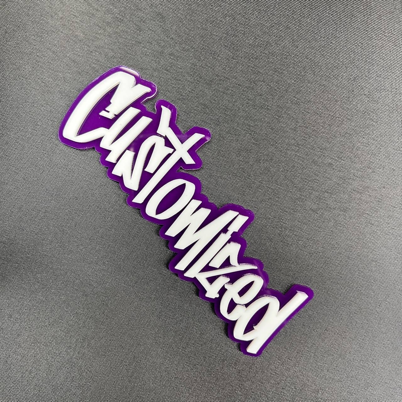 1X Custom Graffiti Font Acrylic Emblem Multicolor Personalized Car text Badge