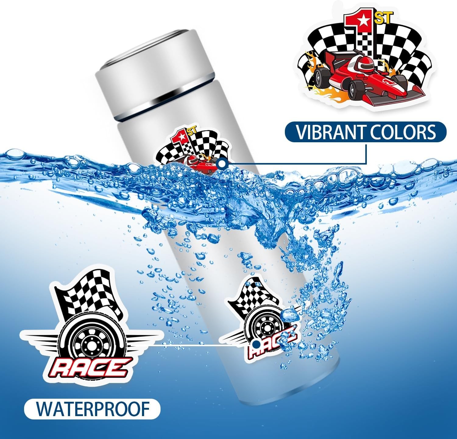 50PCS Race Car Checkered Flags Stickers Checkered Flags Party Favors Birthday Pa