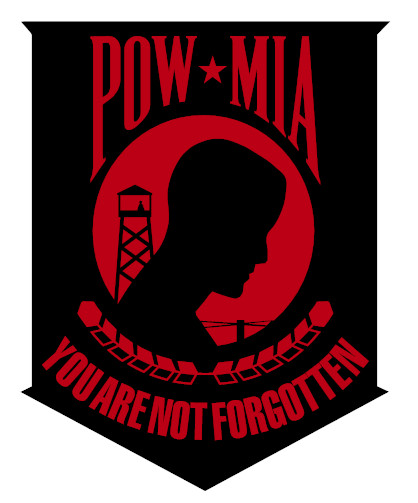 POW/MIA PRISONER OF WAR Vinyl Window Decal Sticker Black & Red color 5″ x 6.3″