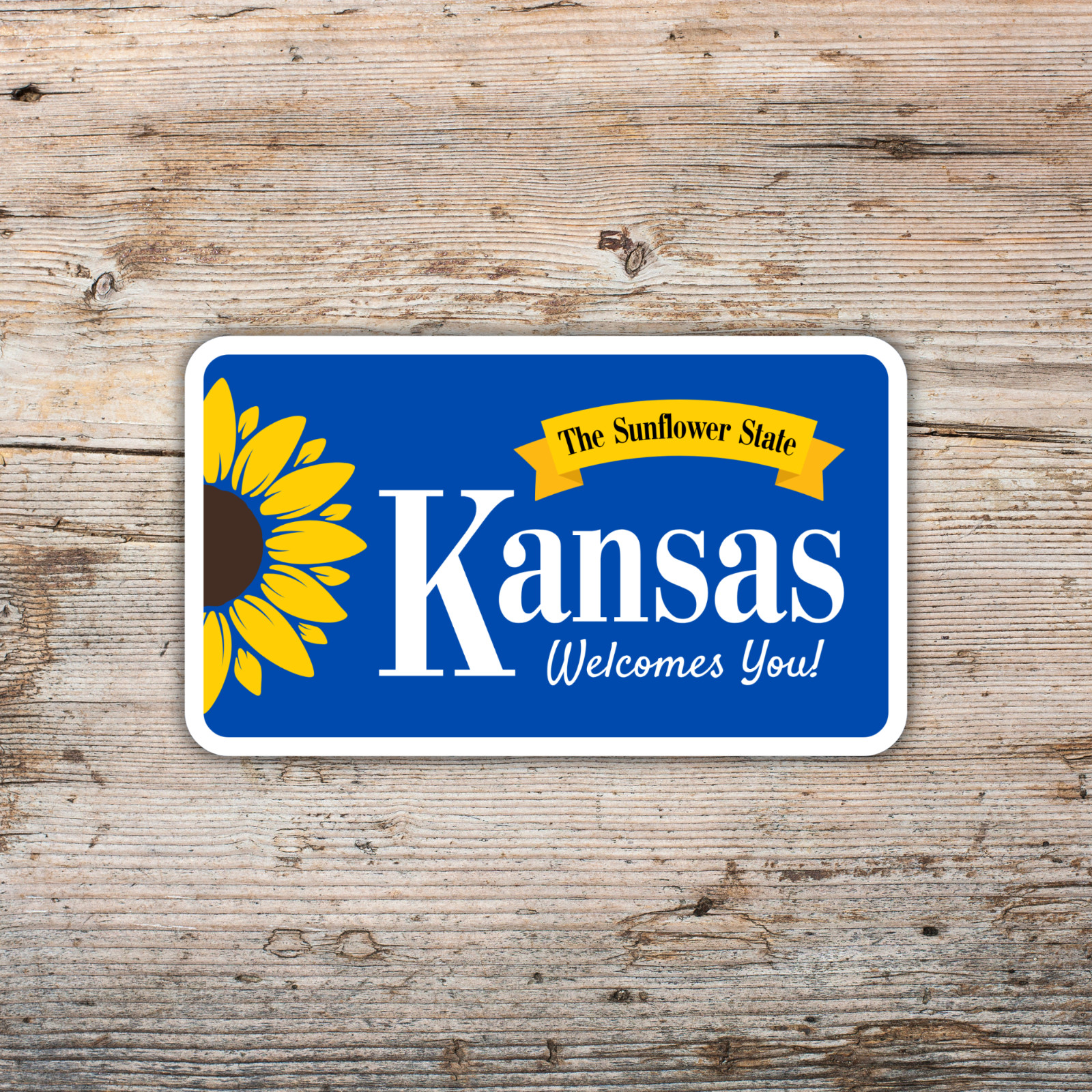 Welcome to Kansas Sticker The Sunflower State Vinyl Decal Waterproof Travel