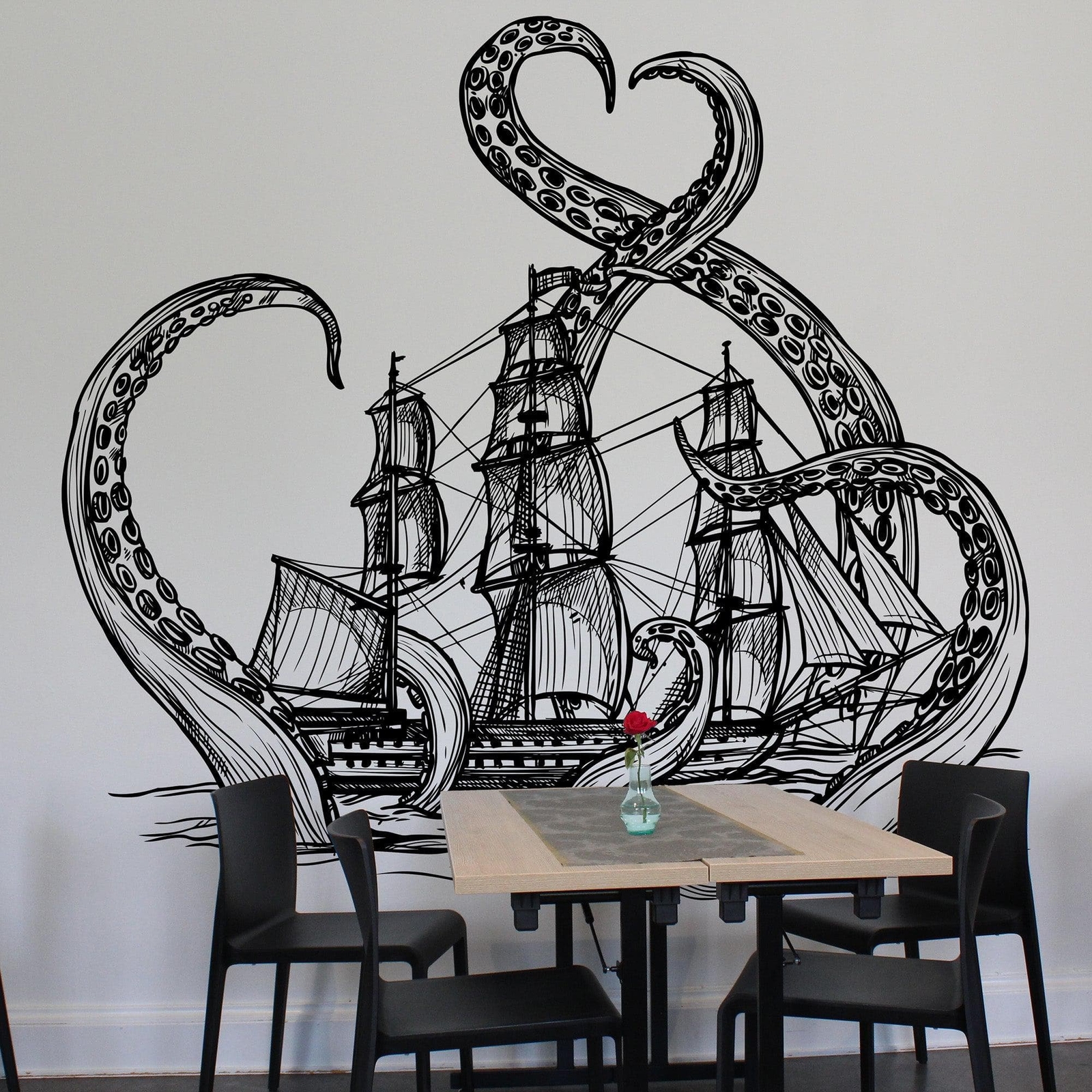 Beach Nautical Theme Fantasy Kid’s Room Decor. Kraken Octopus Wall Decal Sticker