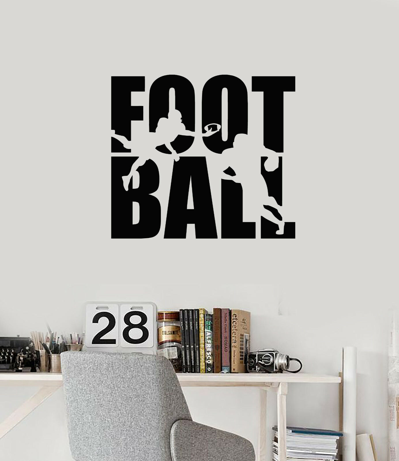 Vinyl Wall Decal Football Word Sports Boy Man Cave Sports Stickers (ig6121)
