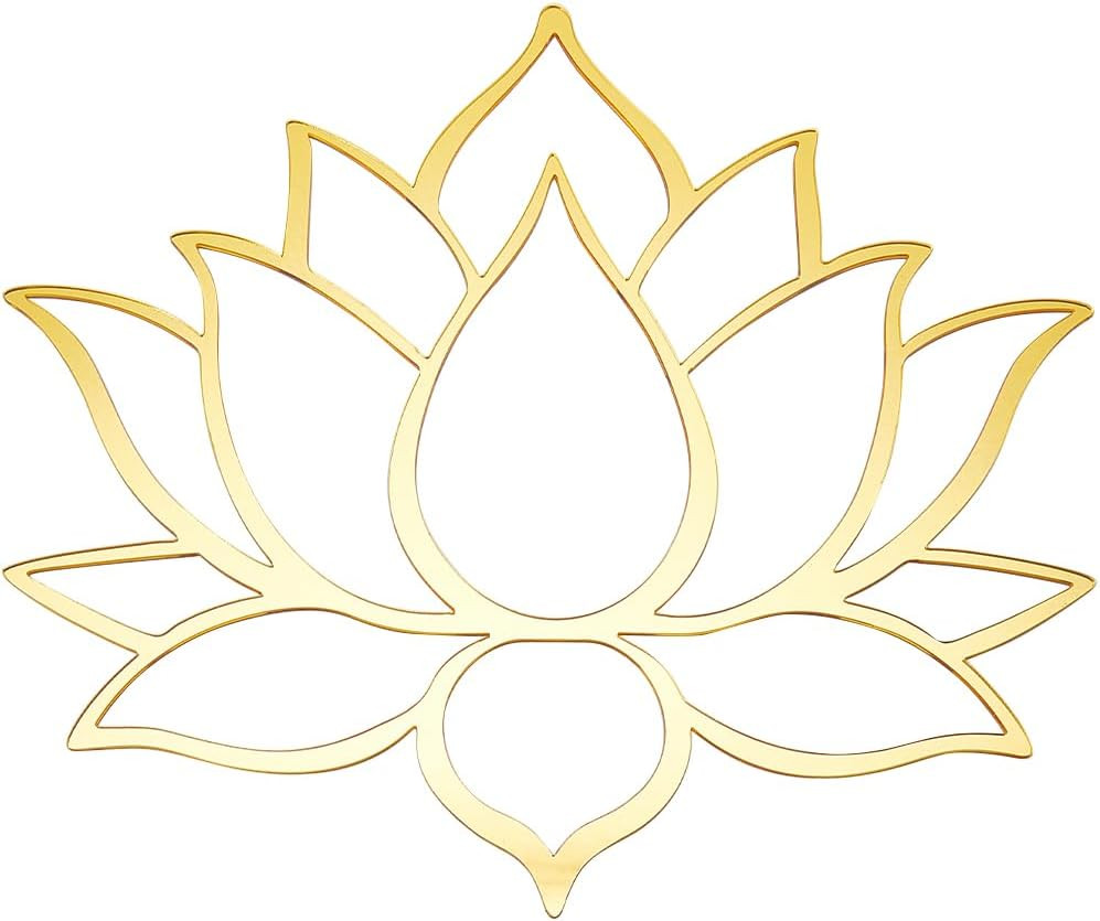 Mandala Lotus Acrylic Mirror Wall Stickers, | Flower 3D Mirror Decals, Modern A