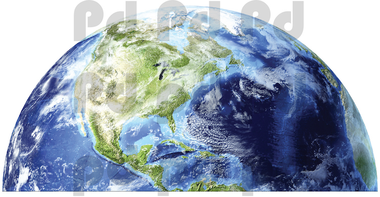 Half Earth Wall Decal Mural Planet Space World Wall Vinyl Mural Removable, c21