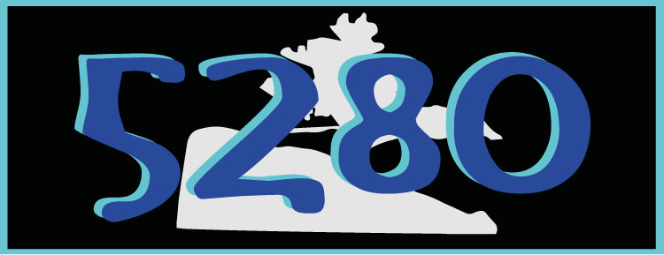 5280 Mountains Rectangle Ice Blue Car Bumper Sticker Decal