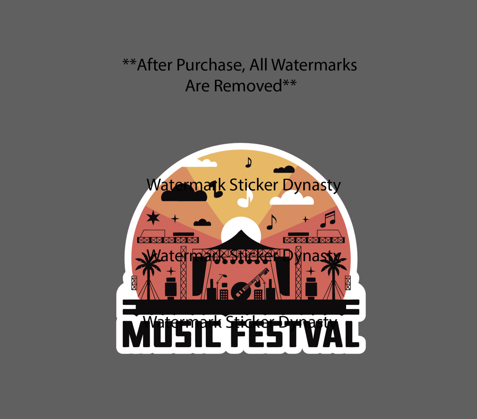 Music Festival Sticker Waterproof Decal Band EDM Country Rock Rap Gift NEW
