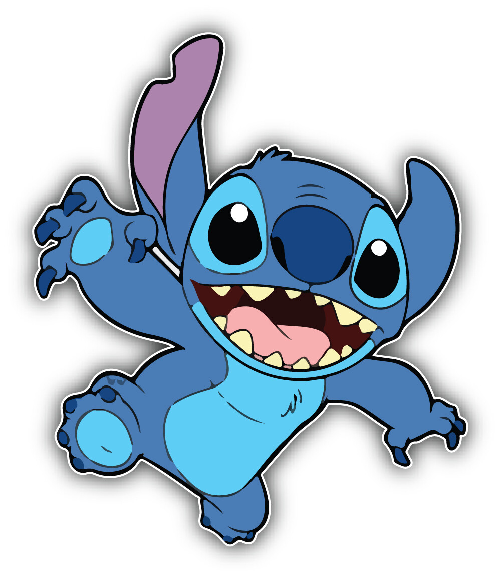 Lilo & Stitch Cartoon Jumping Sticker Bumper Decal – ”SIZES”