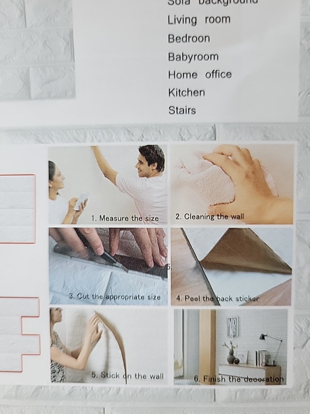 Art Wall Decor 10 pc 3d Wall Panels Foam Brick Self-adhesive 2. 52×2.26 Ft