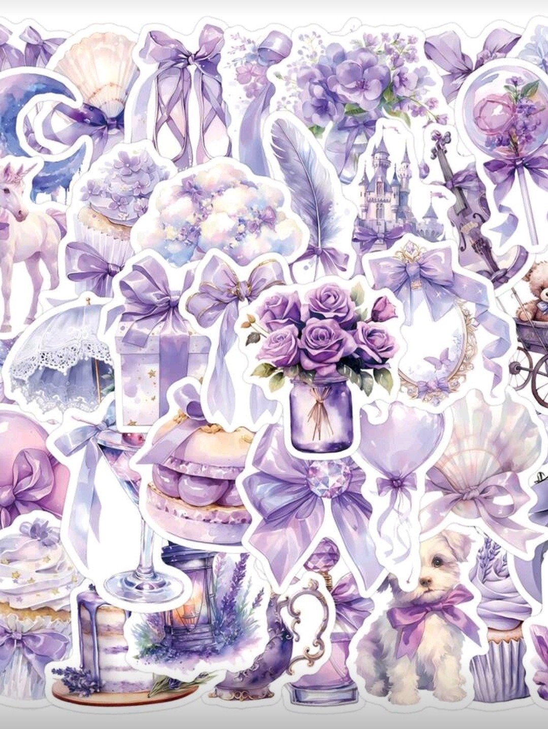 20pcs Purple Romantic Stickers Graffiti Waterproof Vinyl Scrapbook Diary Laptops