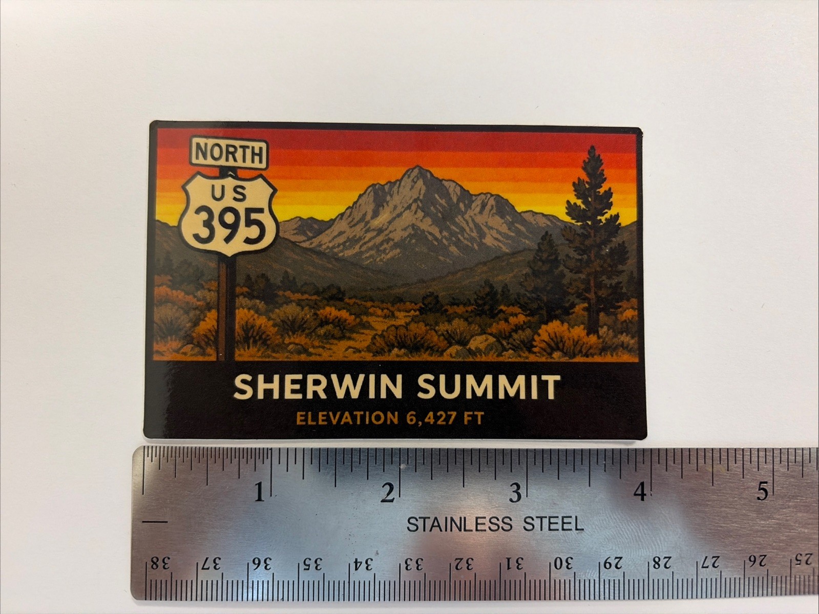 Sherwin Summit Highway 395 Eastern Sierra Nevada Mountains California Sticker