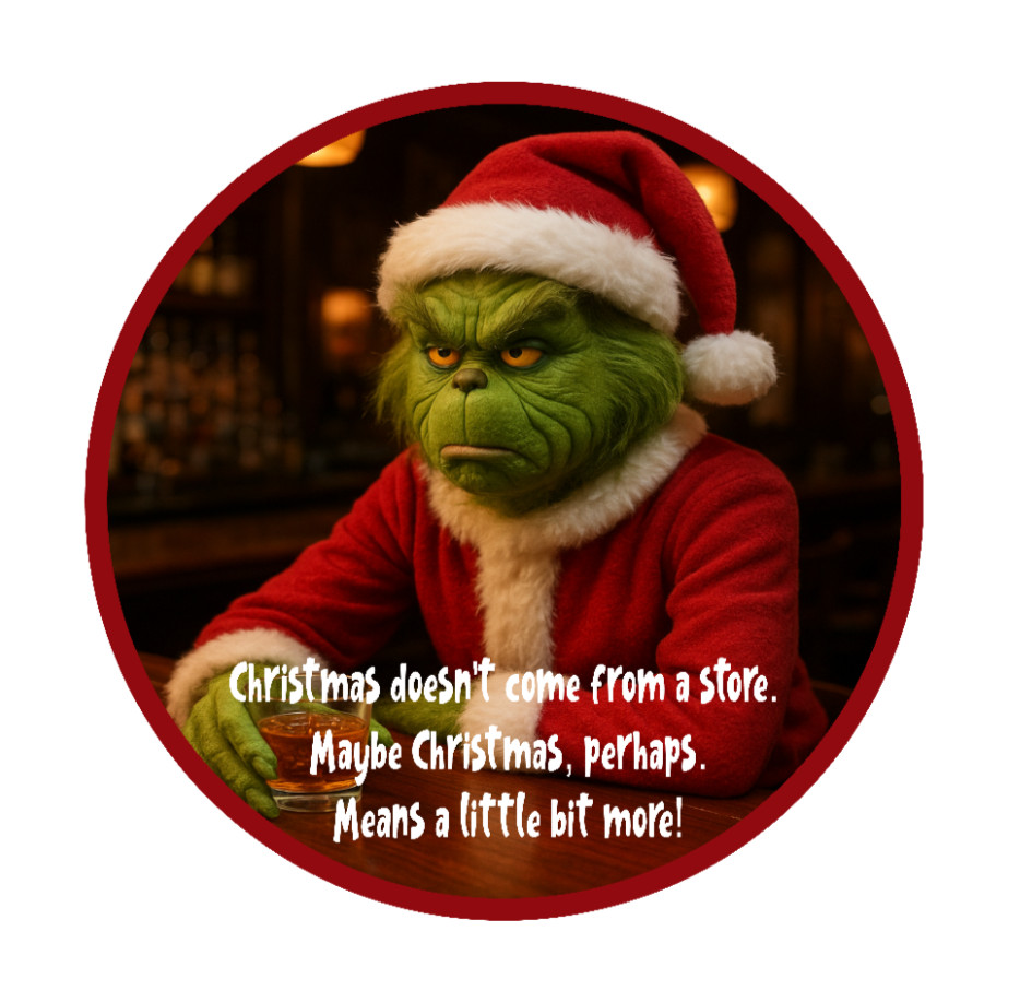 Christmas – Grinch “Little Bit More” – 4″ Vinyl Decal Sticker Gift Decor Jar Car