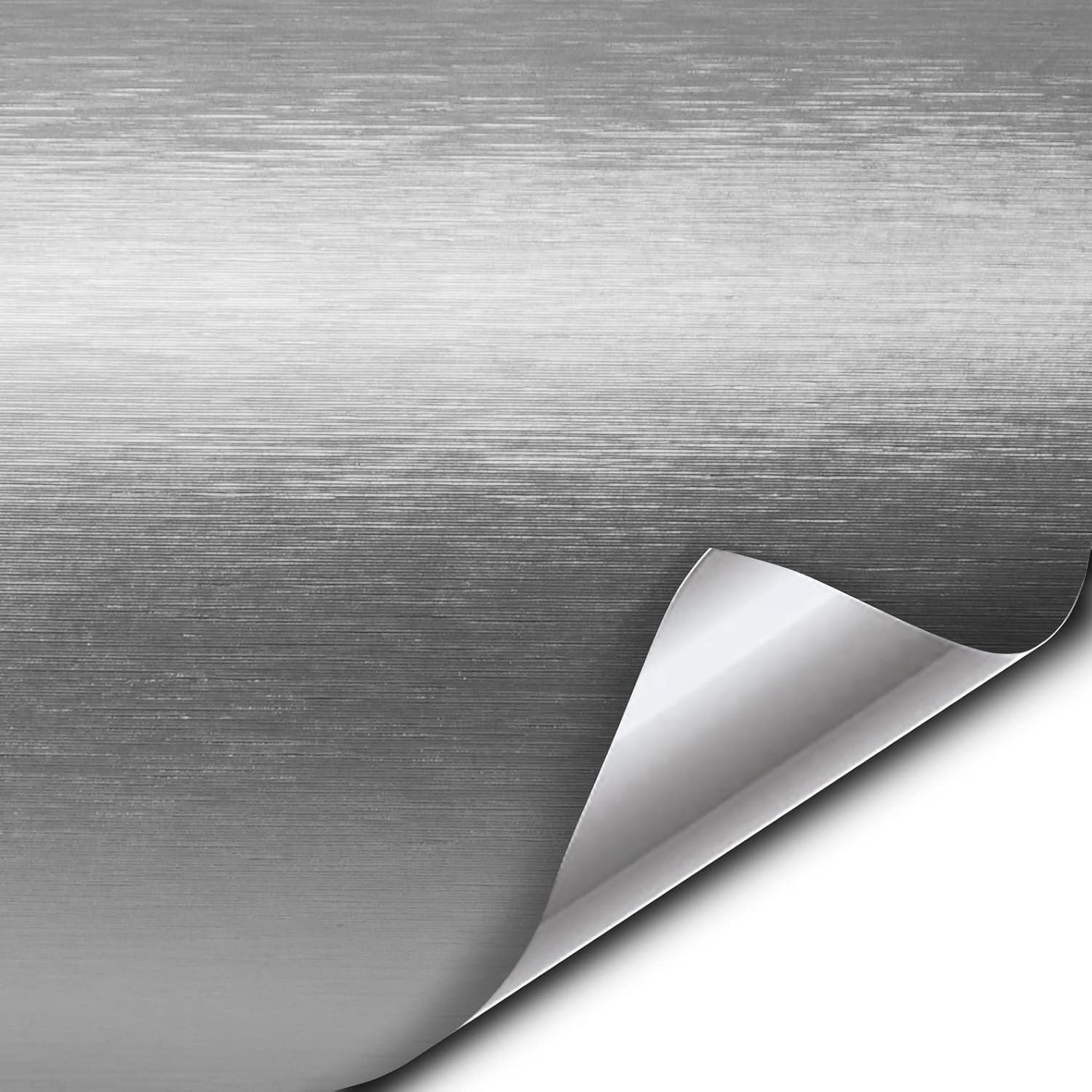 Silver Brushed Aluminum Vinyl Wrap Sticker Decal Film Sheet – 12″X60″