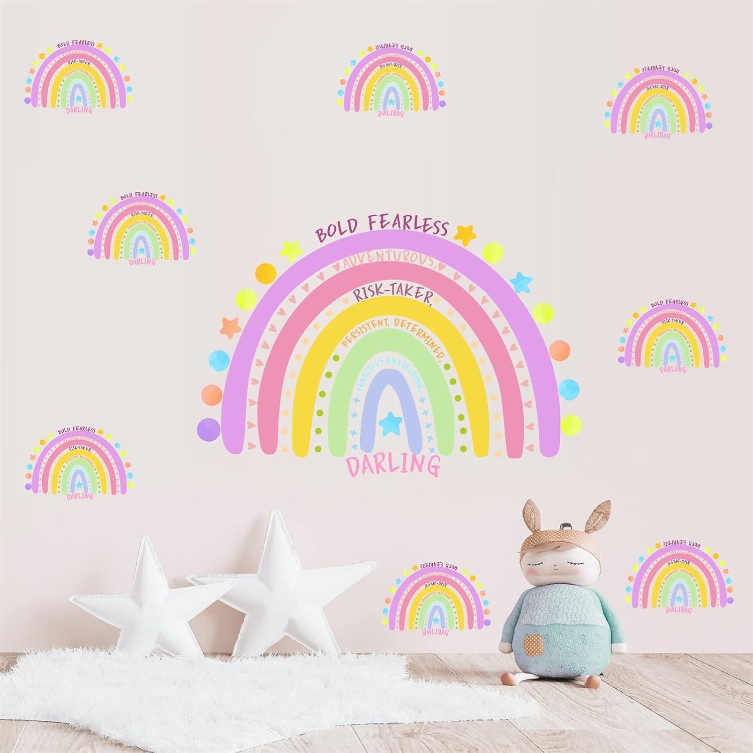 Large Rainbow Inspirational Wall Decal Quote Positive Colorful Art Sticker