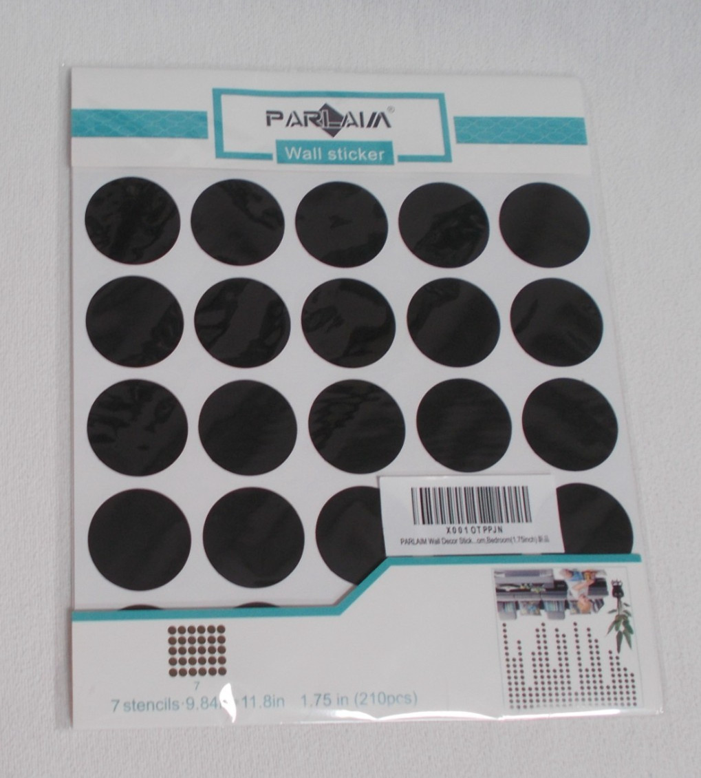 210 Black 1.75″ Polka Dots Removable Vinyl Decal Circular Wall Stickers