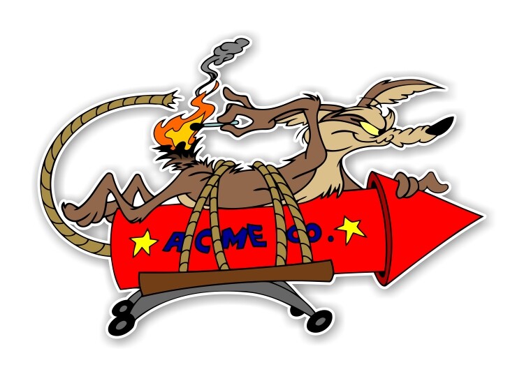 Wile E Coyote ACME Rocket Large Size Precision Cut Decal