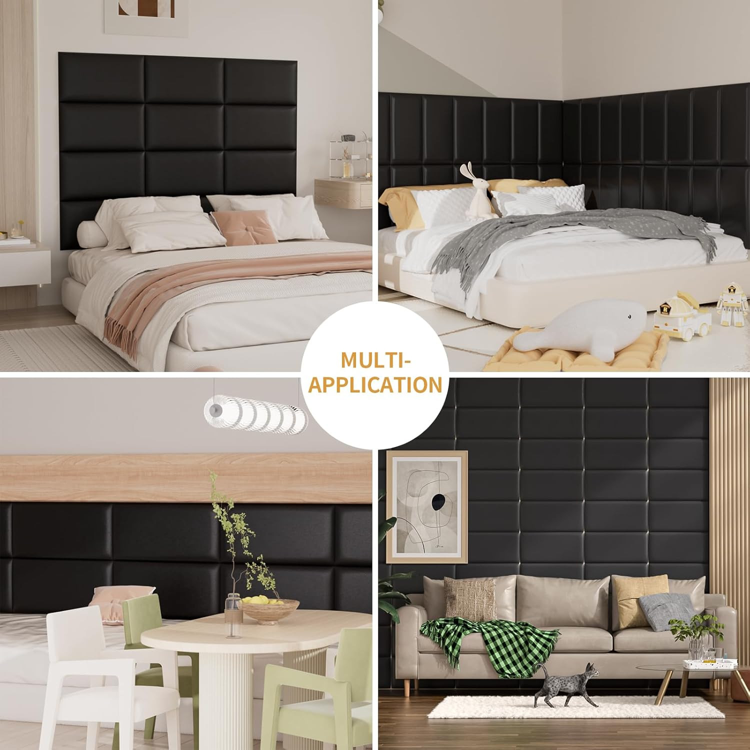 Stylish Twin Headboards – Self-Adhesive 3D Upholstered Wall Panels (6 Pack)